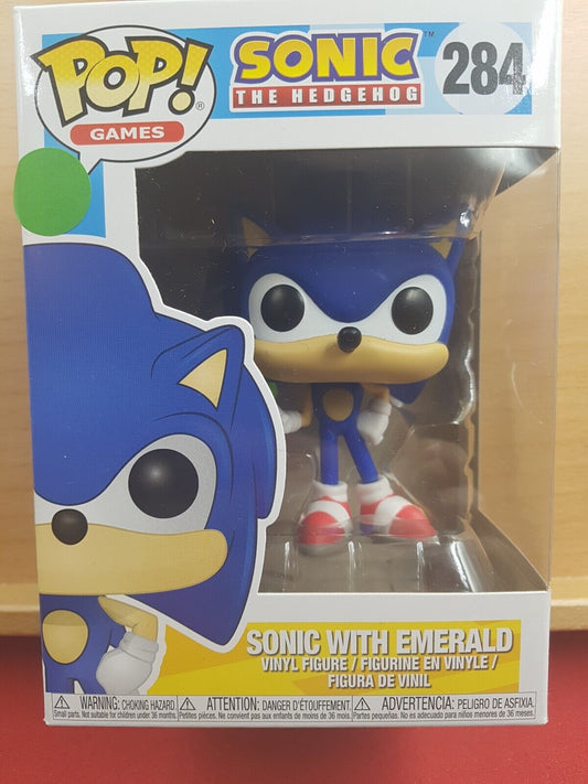 Funko Pop Sonic The Hedgehog With Chaos Emerald 284